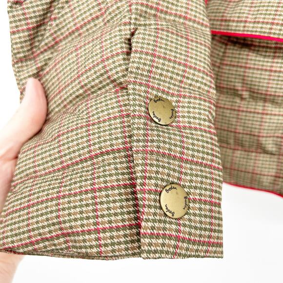 Boden Womens Winter Plaid Houndstooth Snap Feather Down Puffer Jacket Size 4 - Picture 4 of 7